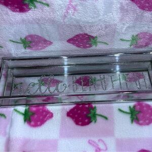 Glass Tray with 'Hello Beautiful' Inscription